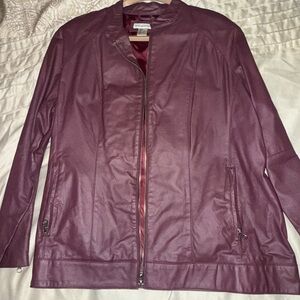 Jessica London Women's Plum Leather Jacket